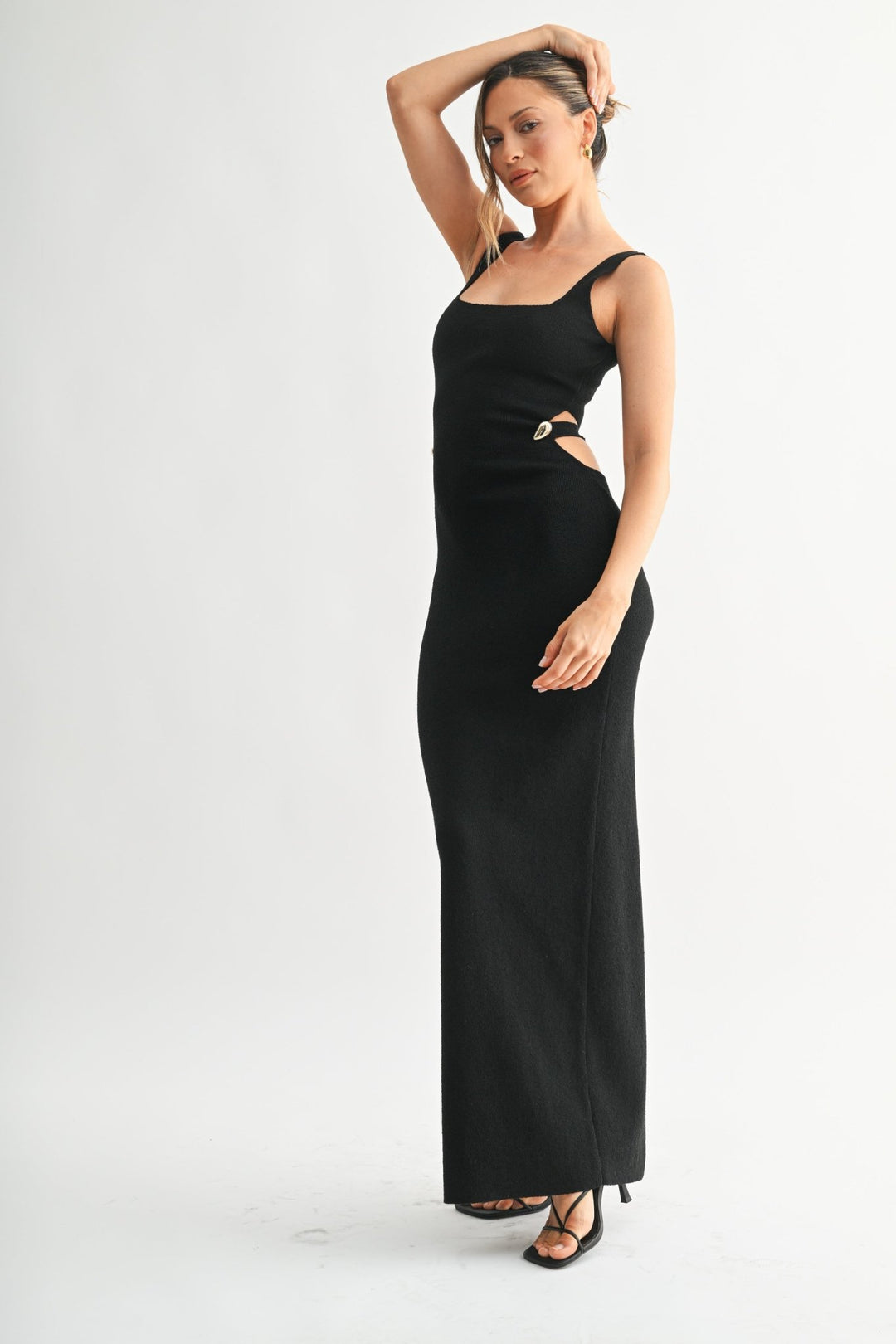 Black Knit Cutout Maxi Dress Black Knit Cutout Maxi Dress