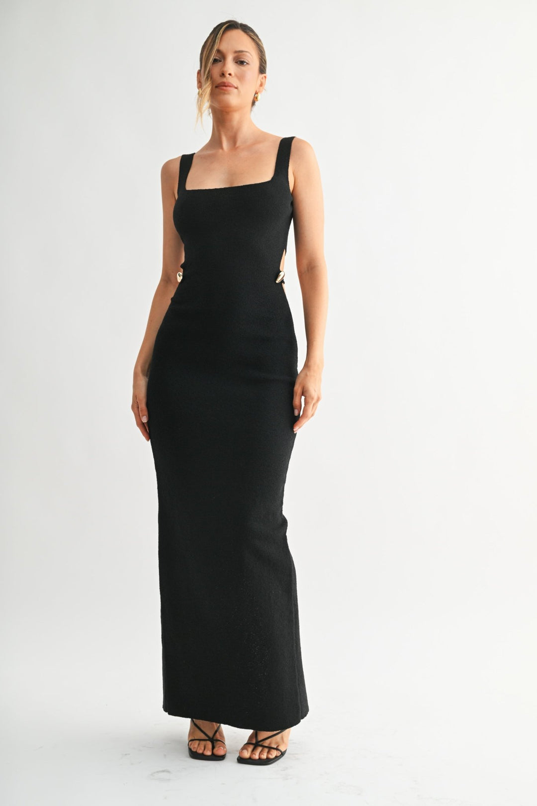Black Knit Cutout Maxi Dress Black Knit Cutout Maxi Dress