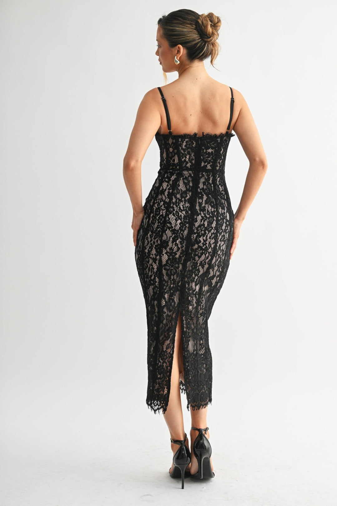 Black Lace Corset Midi Dress STYLED BY ALX COUTURE Black Lace Corset Midi Dress STYLED BY ALX COUTURE