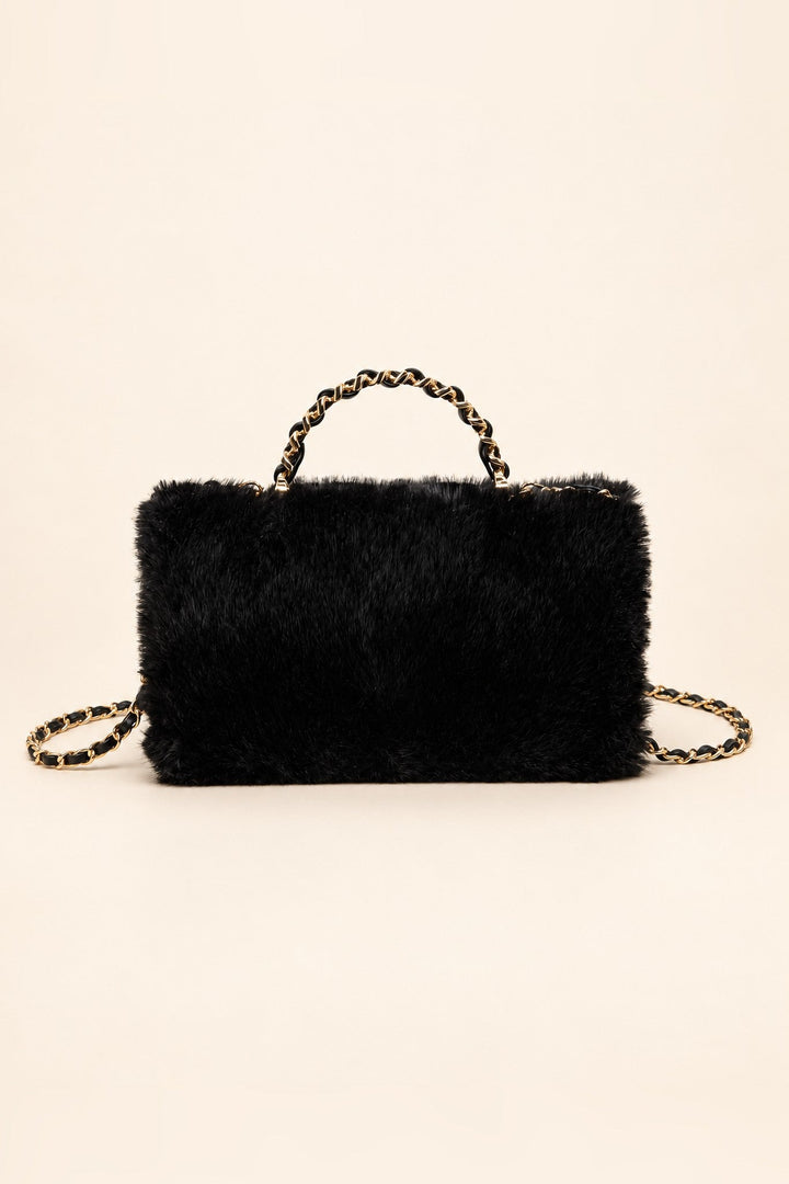 Black Lulu Fur Crossbody - STYLED BY ALX COUTUREHandbags