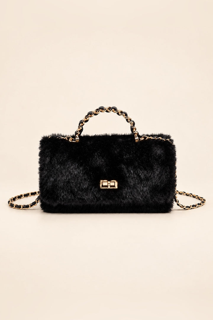 Black Lulu Fur Crossbody - STYLED BY ALX COUTUREHandbags