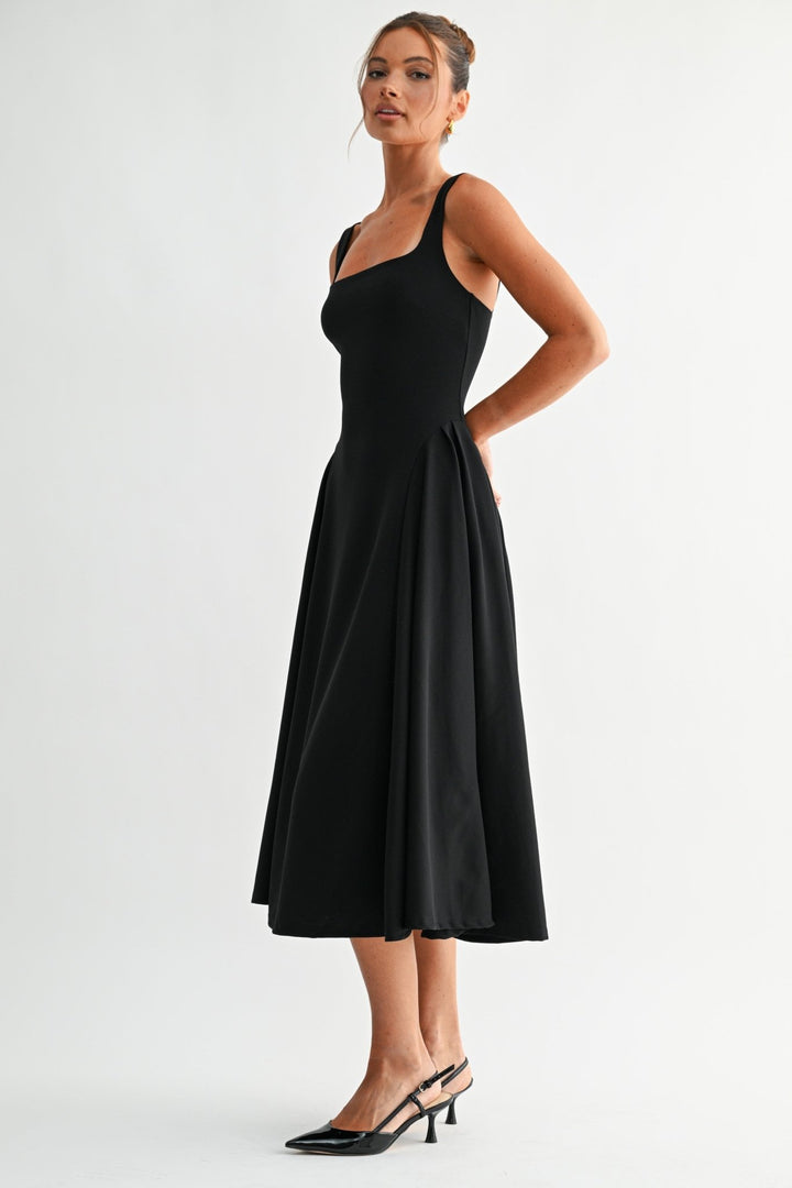 Black Lyra Muse Midi Dress - STYLED BY ALX COUTUREDresses
