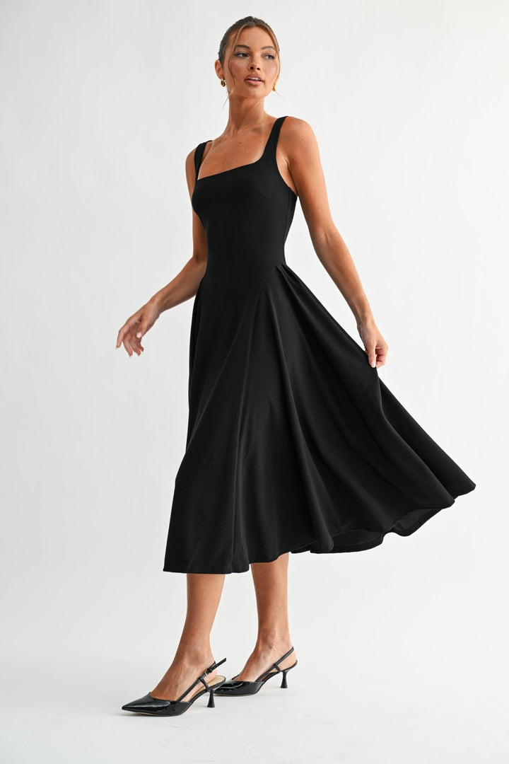Black Lyra Muse Midi Dress - STYLED BY ALX COUTUREDresses