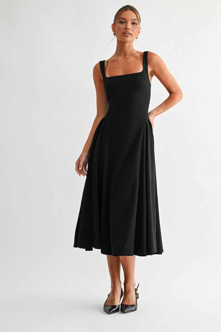 Black Lyra Muse Midi Dress - STYLED BY ALX COUTUREDresses