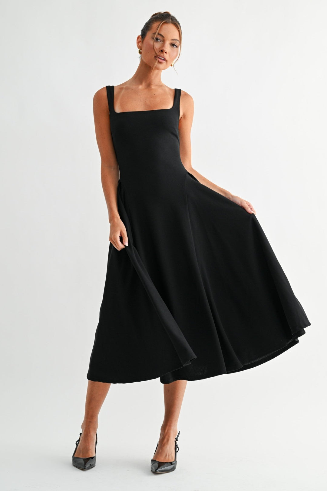 Black Lyra Muse Midi Dress - STYLED BY ALX COUTUREDresses