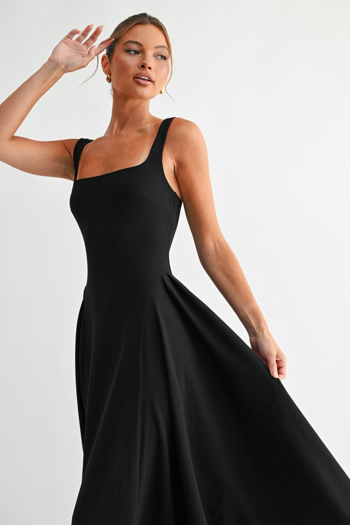 Black Lyra Muse Midi Dress - STYLED BY ALX COUTUREDresses