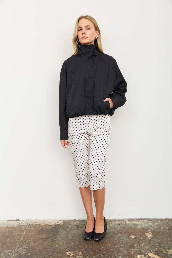 Black Mock Neck Zip Jacket - STYLED BY ALX COUTUREJackets &amp; Coats