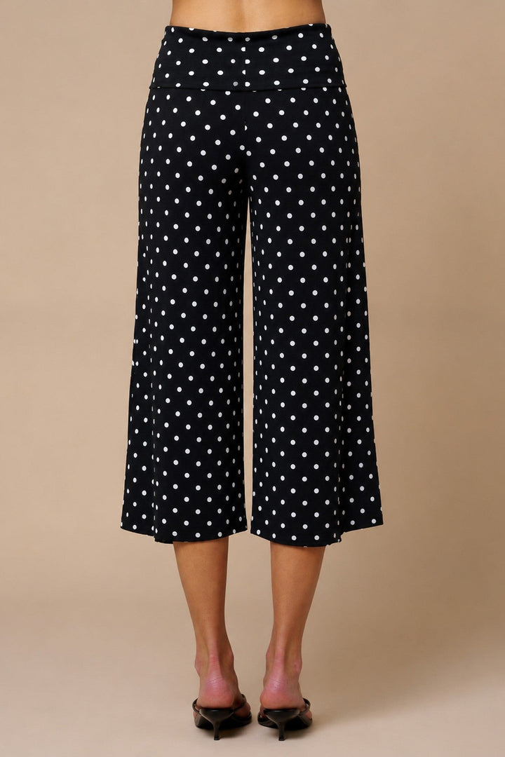 Black Off-White Polka Dot Wide-Leg Crop Pants - STYLED BY ALX COUTUREPants