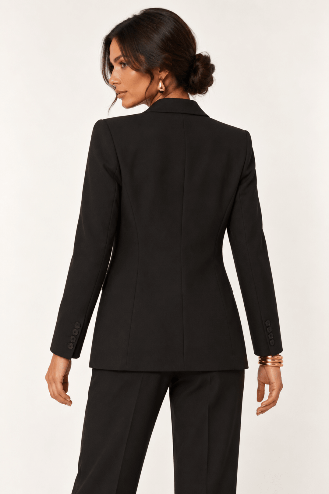 Black One Button Boyfriend Blazer - STYLED BY ALX COUTUREBlazers