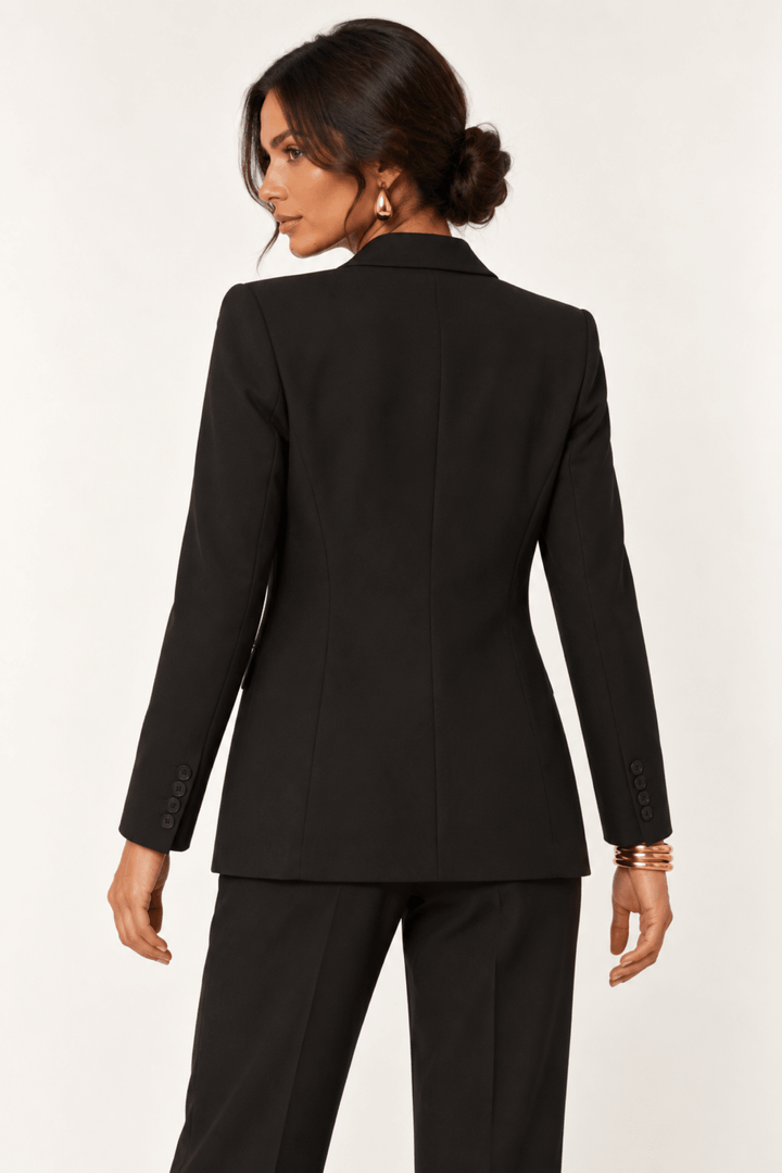 Black One Button Boyfriend Blazer - STYLED BY ALX COUTUREBlazers
