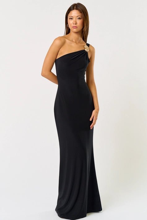 fitted lace wedding dress Black One Shoulder Maxi Dress STYLED BY ALX COUTURE fitted lace wedding dress Black One Shoulder Maxi Dress STYLED BY ALX COUTURE