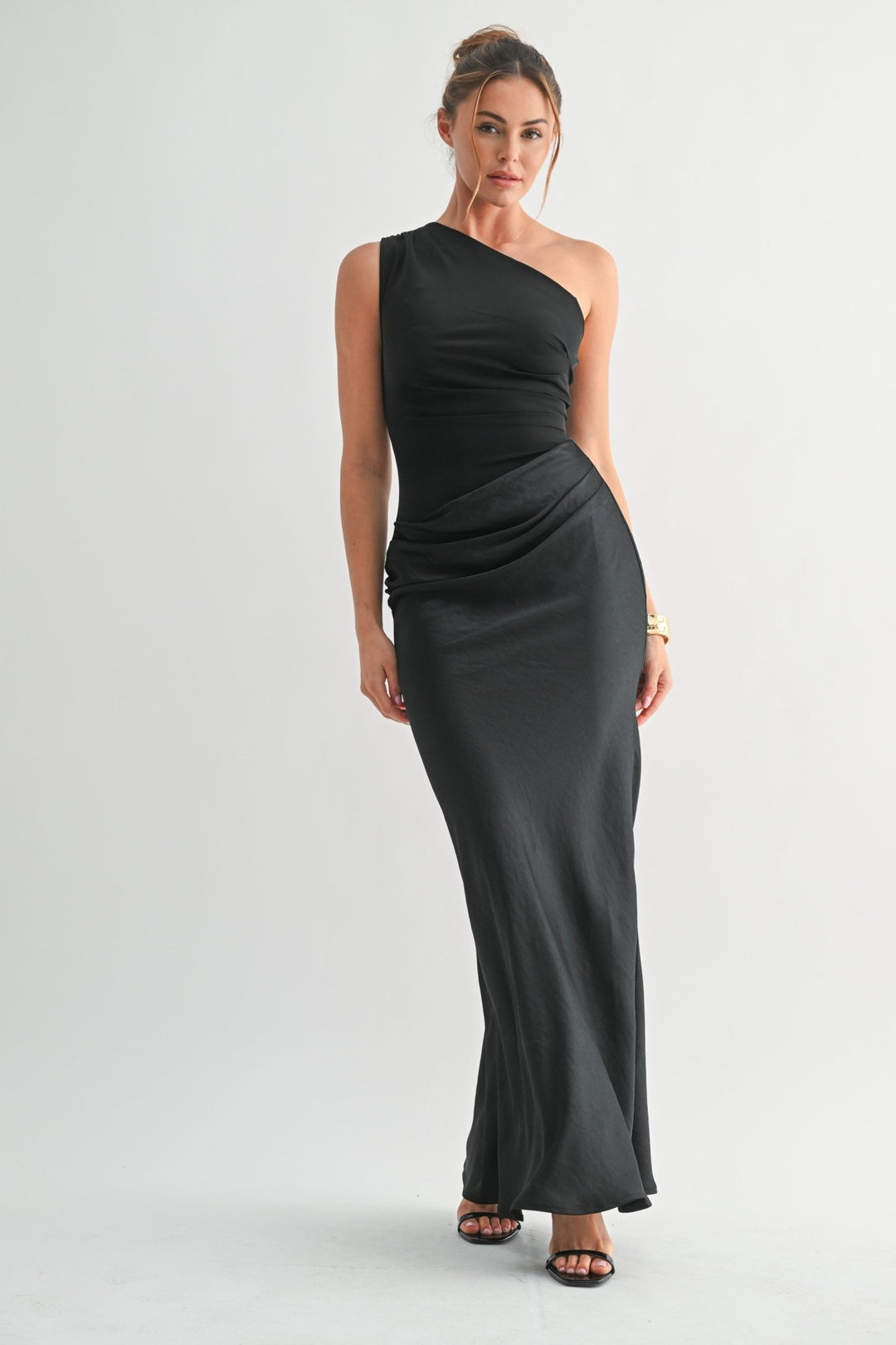 Black Sable Asymmetrical Maxi Dress - STYLED BY ALX COUTUREDresses