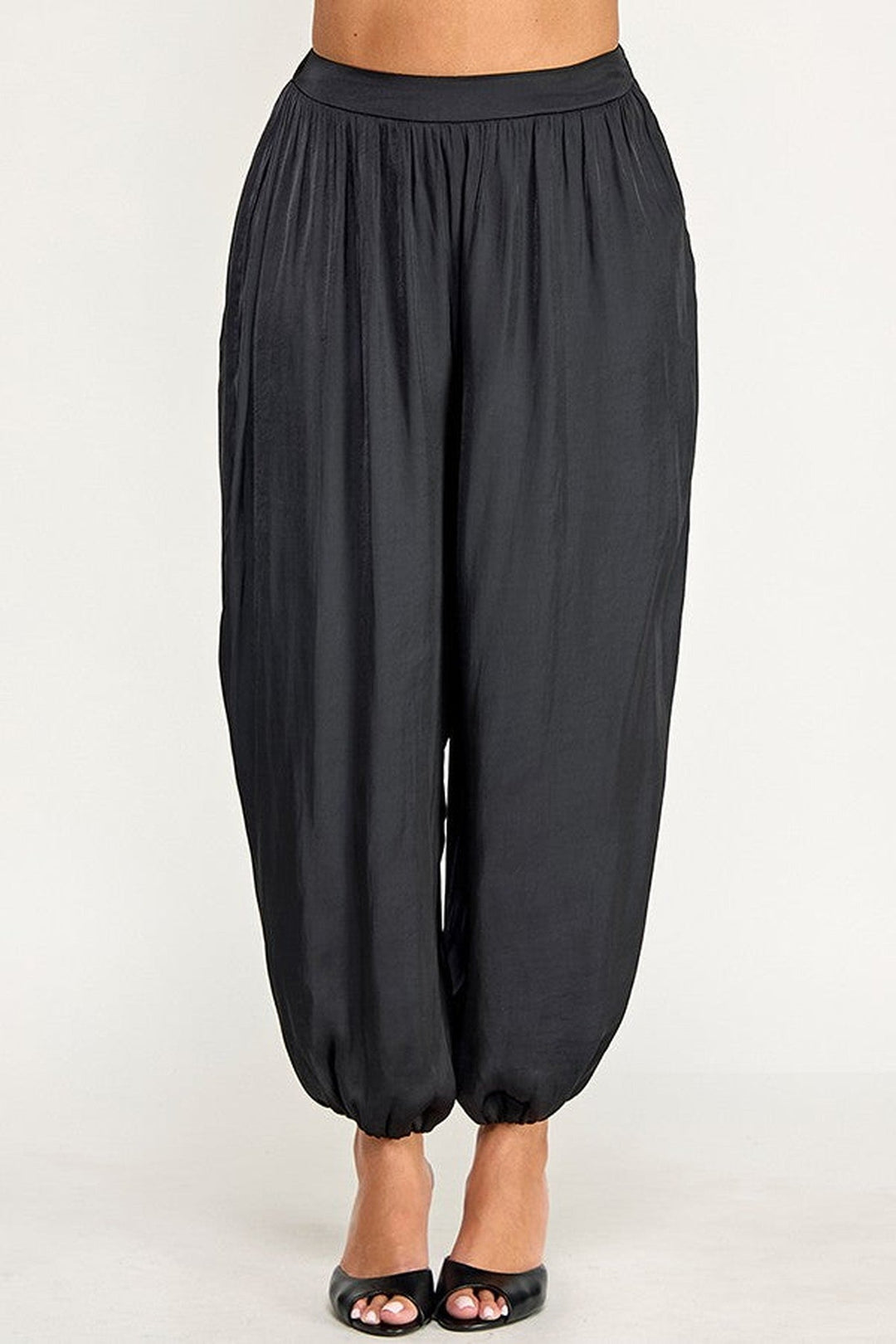 Black Satin Balloon Pants - STYLED BY ALX COUTUREPants