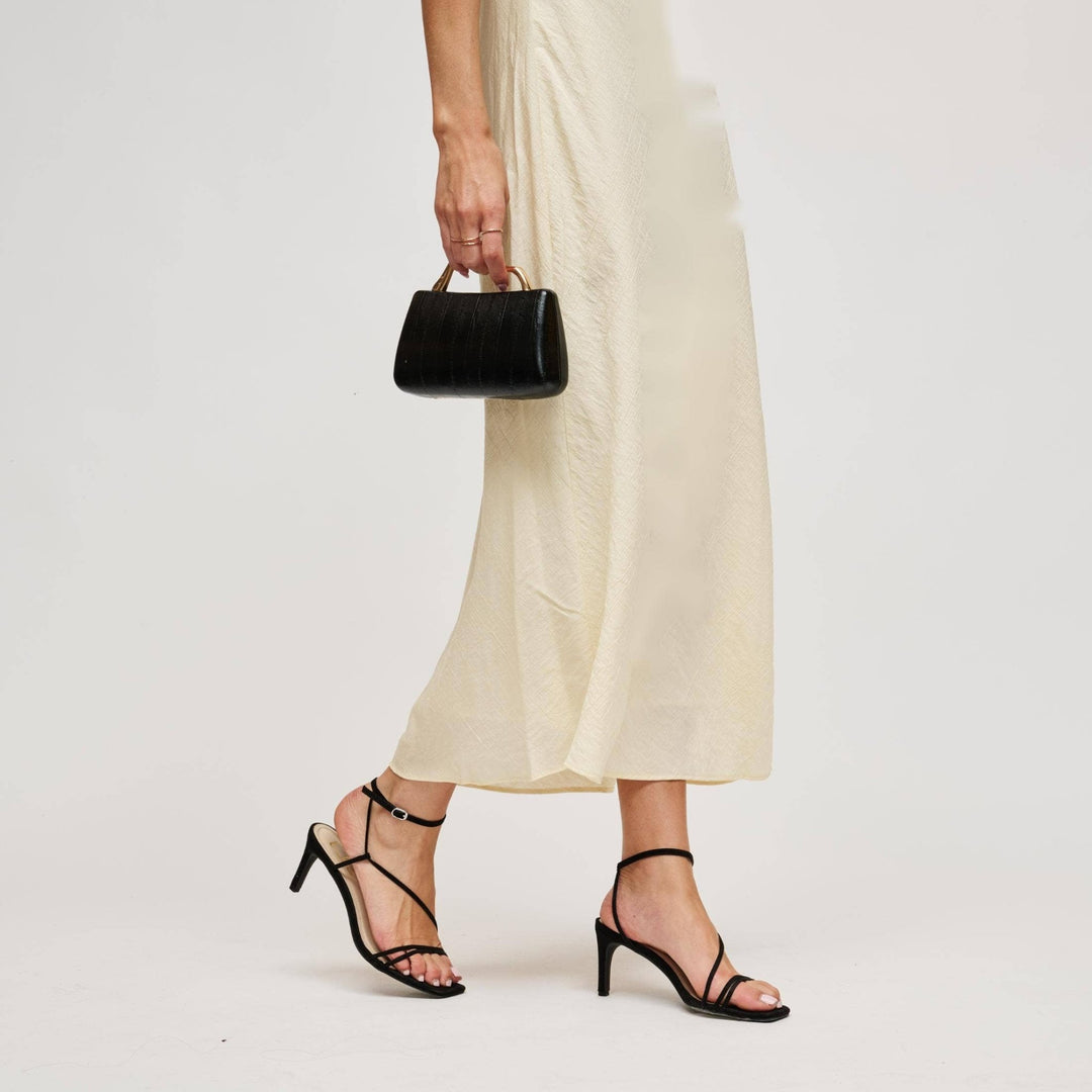 Black Sculpted Handle Clutch - STYLED BY ALX COUTUREHandbags