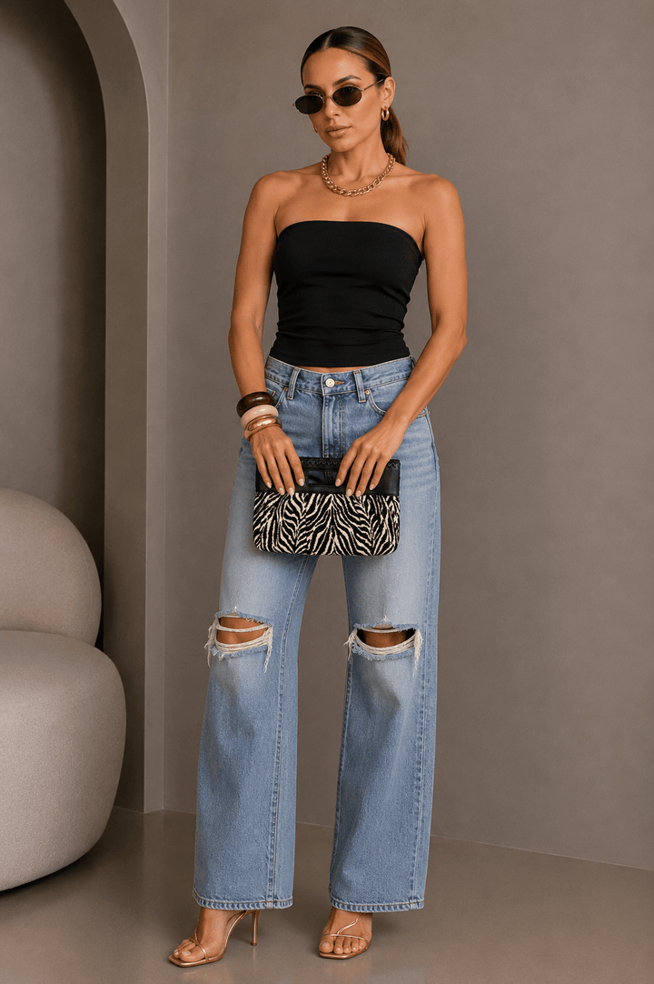 Black Seamless Tube Top - STYLED BY ALX COUTURETOPS