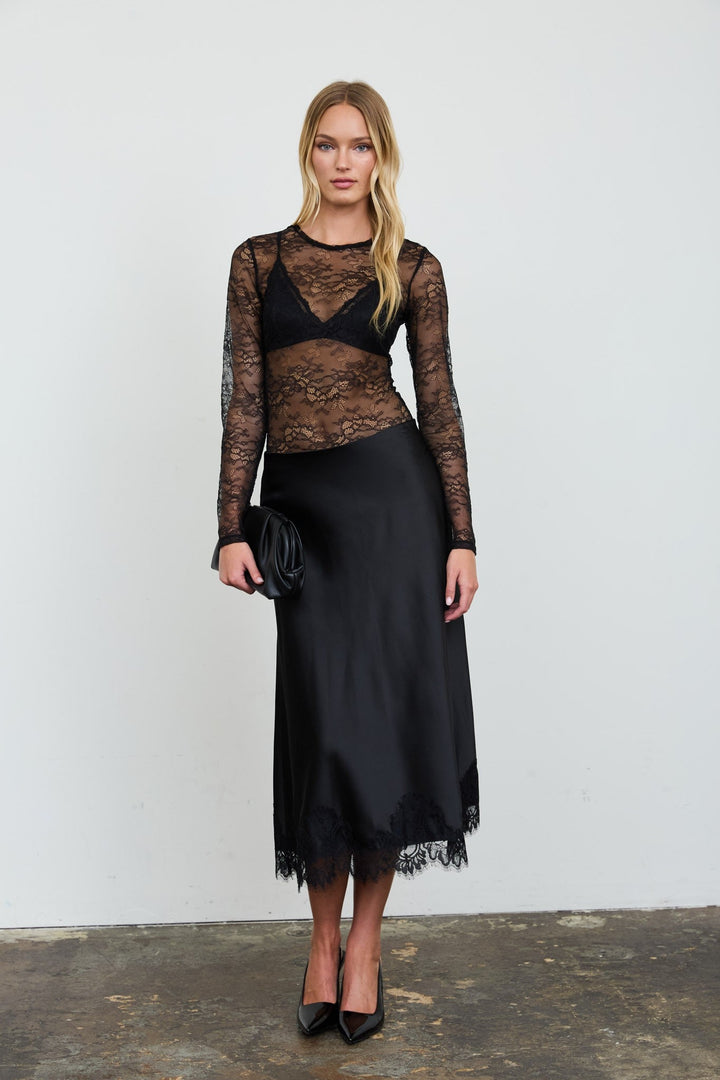Black Sheer Lace Bodysuit - STYLED BY ALX COUTUREBodysuits