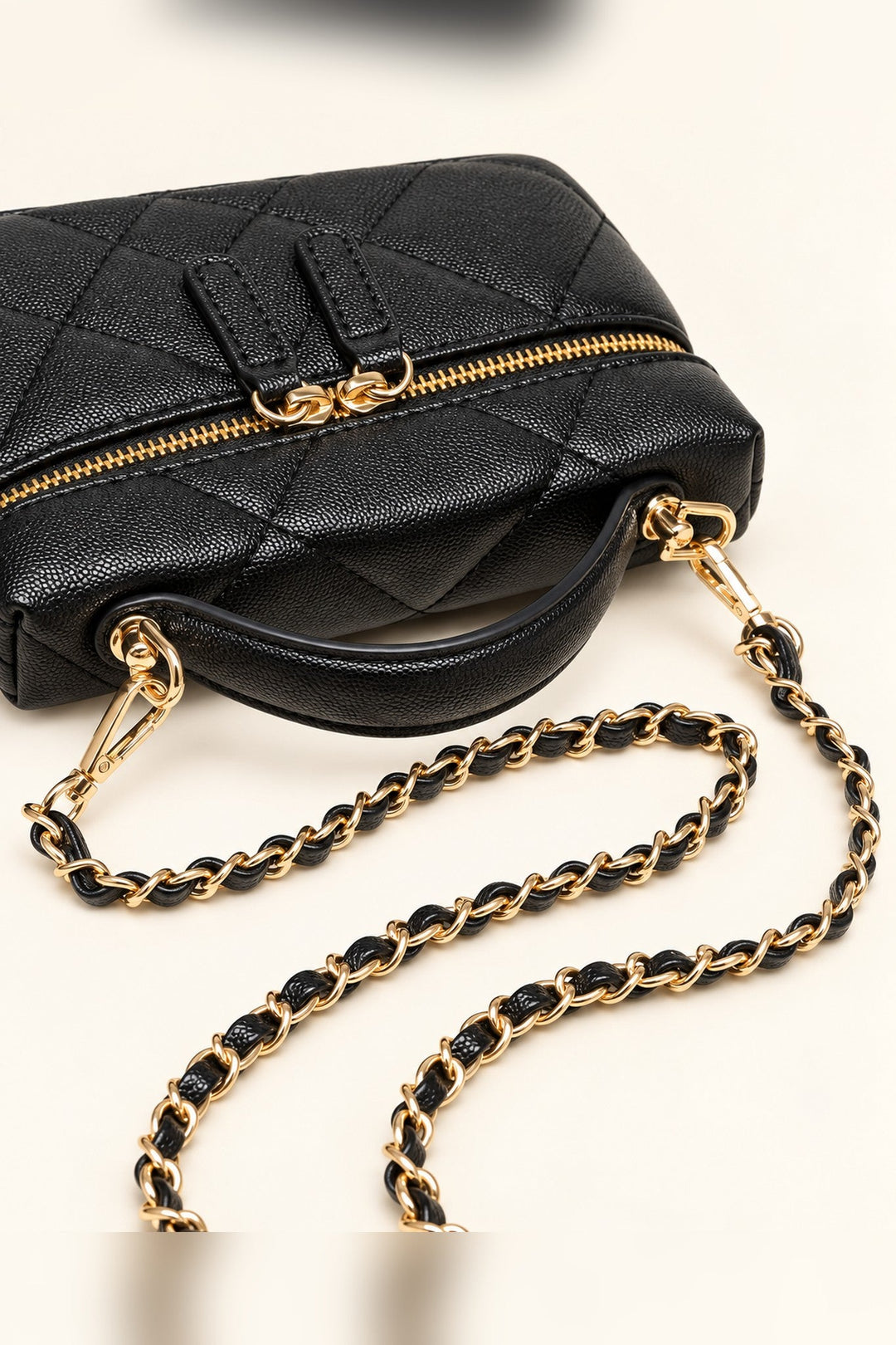 Black Snow Quilted Crossbody Bag - STYLED BY ALX COUTUREHandbags