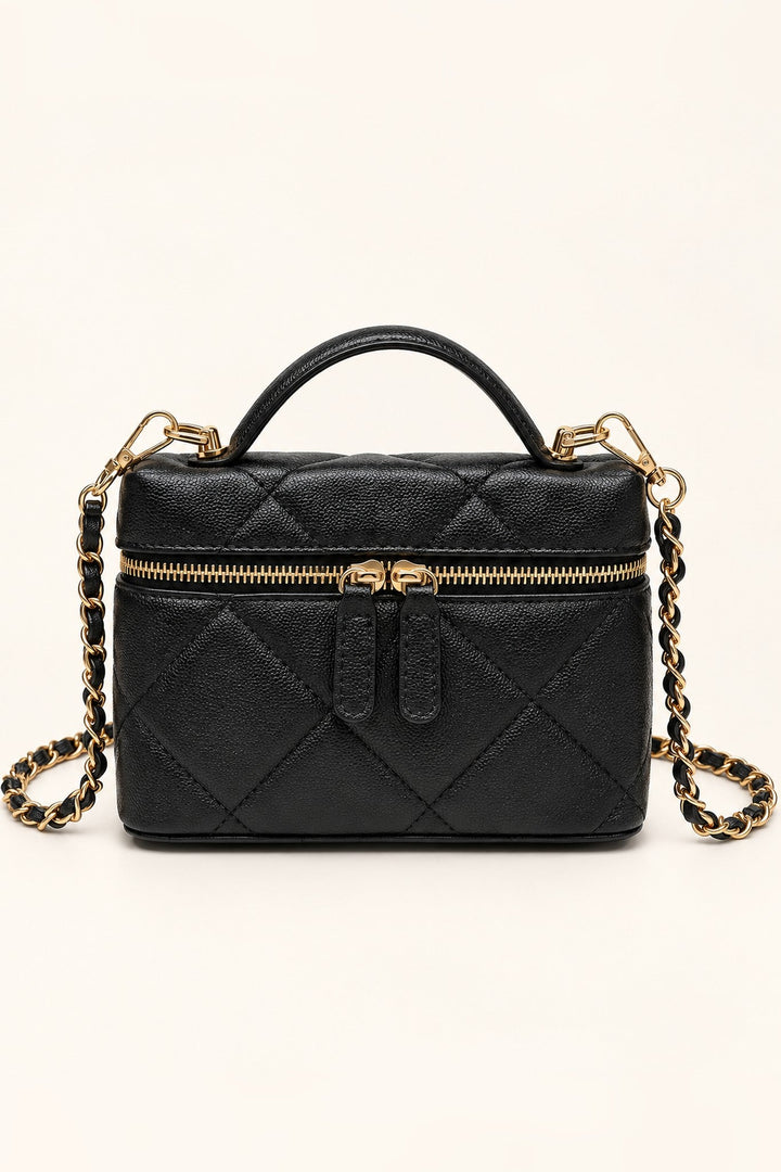 Black Snow Quilted Crossbody Bag - STYLED BY ALX COUTUREHandbags