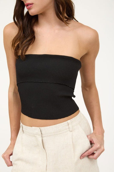 black-strapless-fold-over-knit
