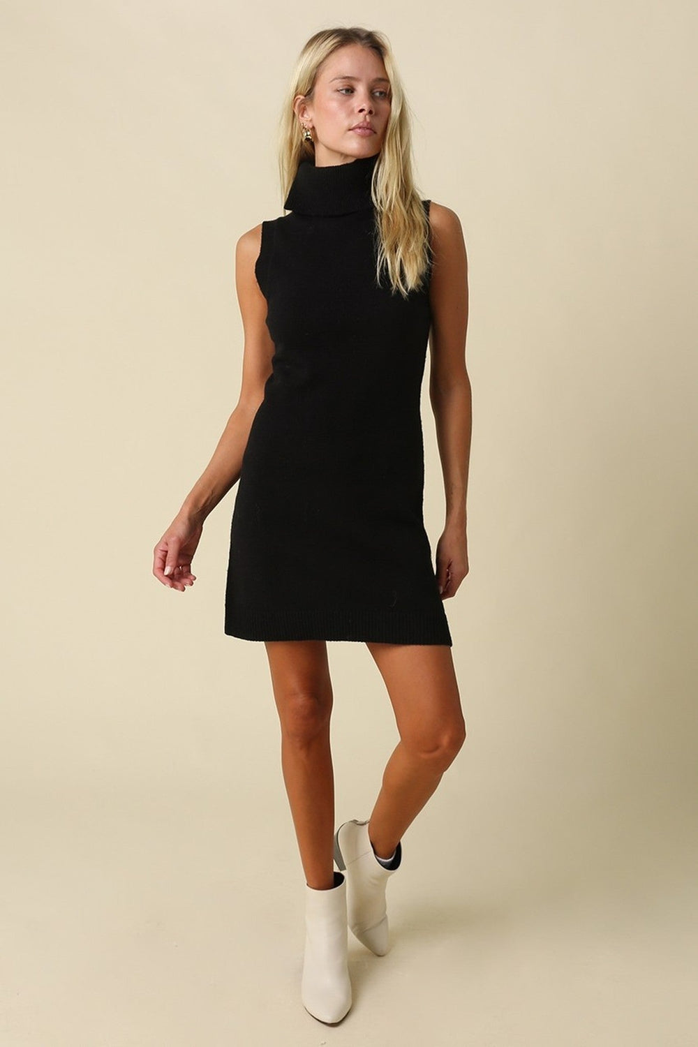 Black Turtleneck Knit Dress - STYLED BY ALX COUTUREDresses