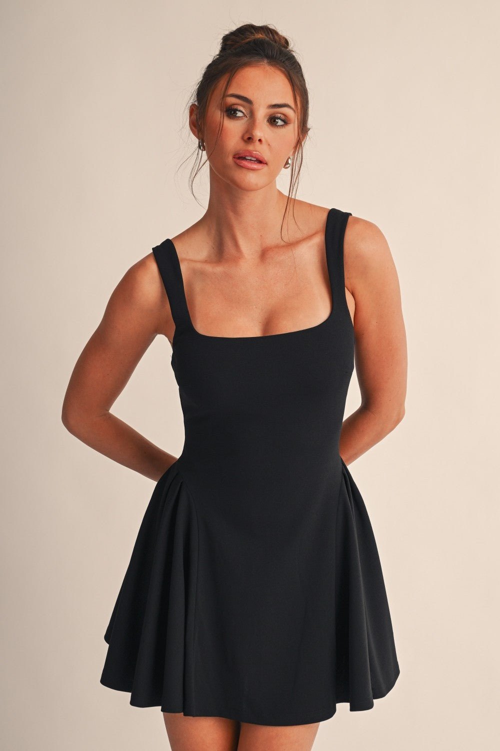 Black Vivienne Pleated Mini Dress - STYLED BY ALX COUTUREDresses