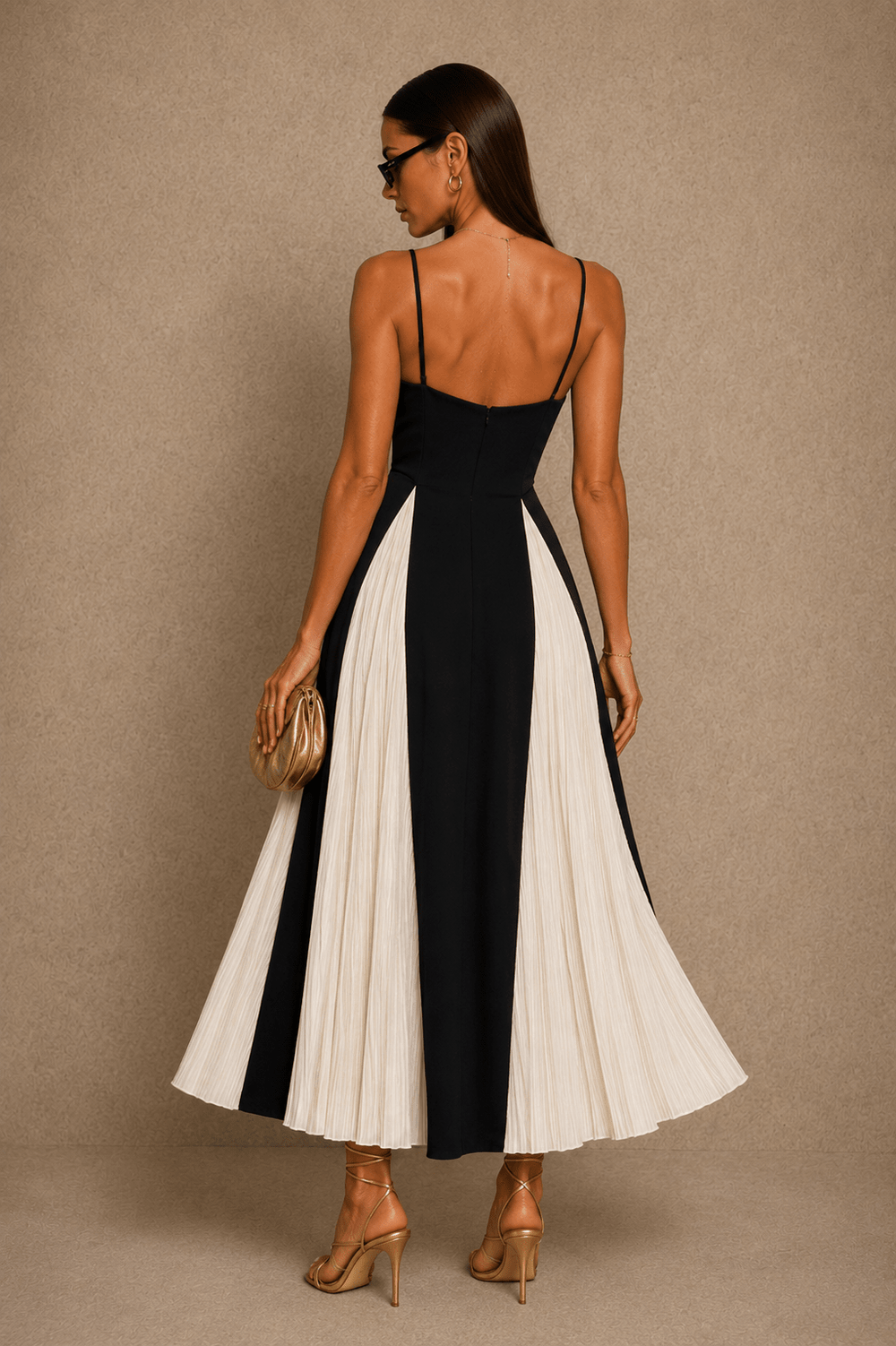 Black & White Strappy Ruffled Formal Dress - STYLED BY ALX COUTUREDresses
