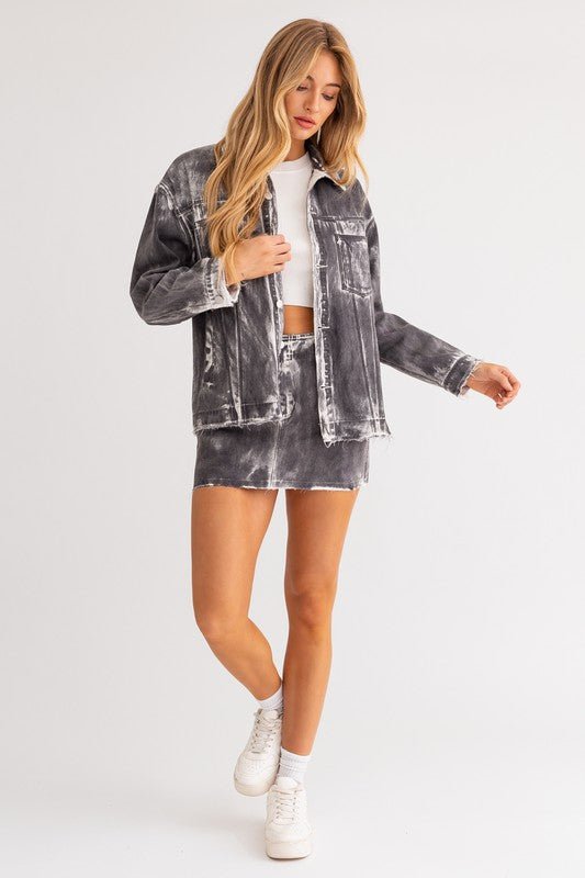 Everyday mid rise denim mini skirt in vintage wash