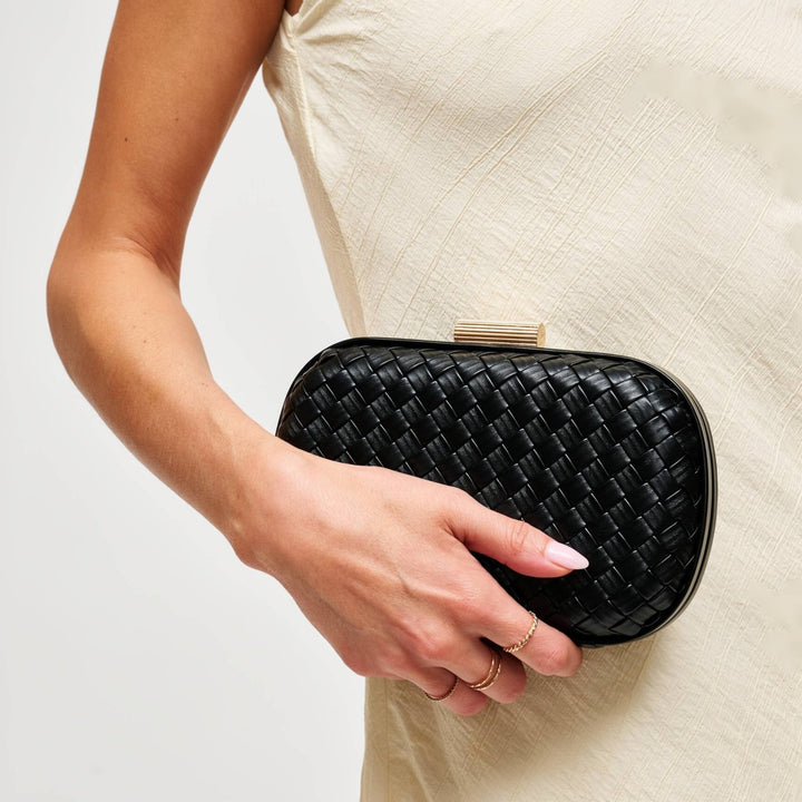 Black Woven Evening Clutch - STYLED BY ALX COUTUREHandbags