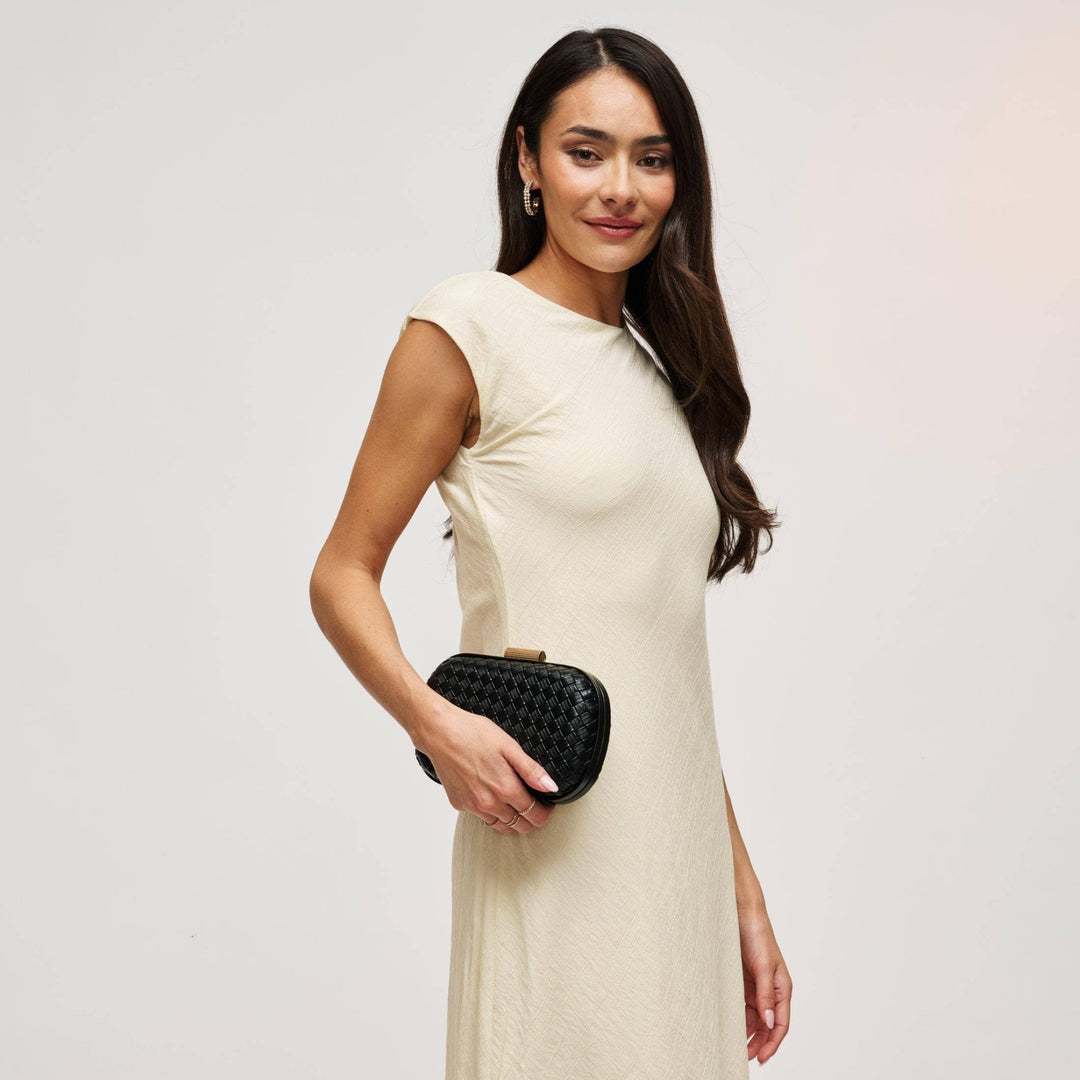 Black Woven Evening Clutch - STYLED BY ALX COUTUREHandbags