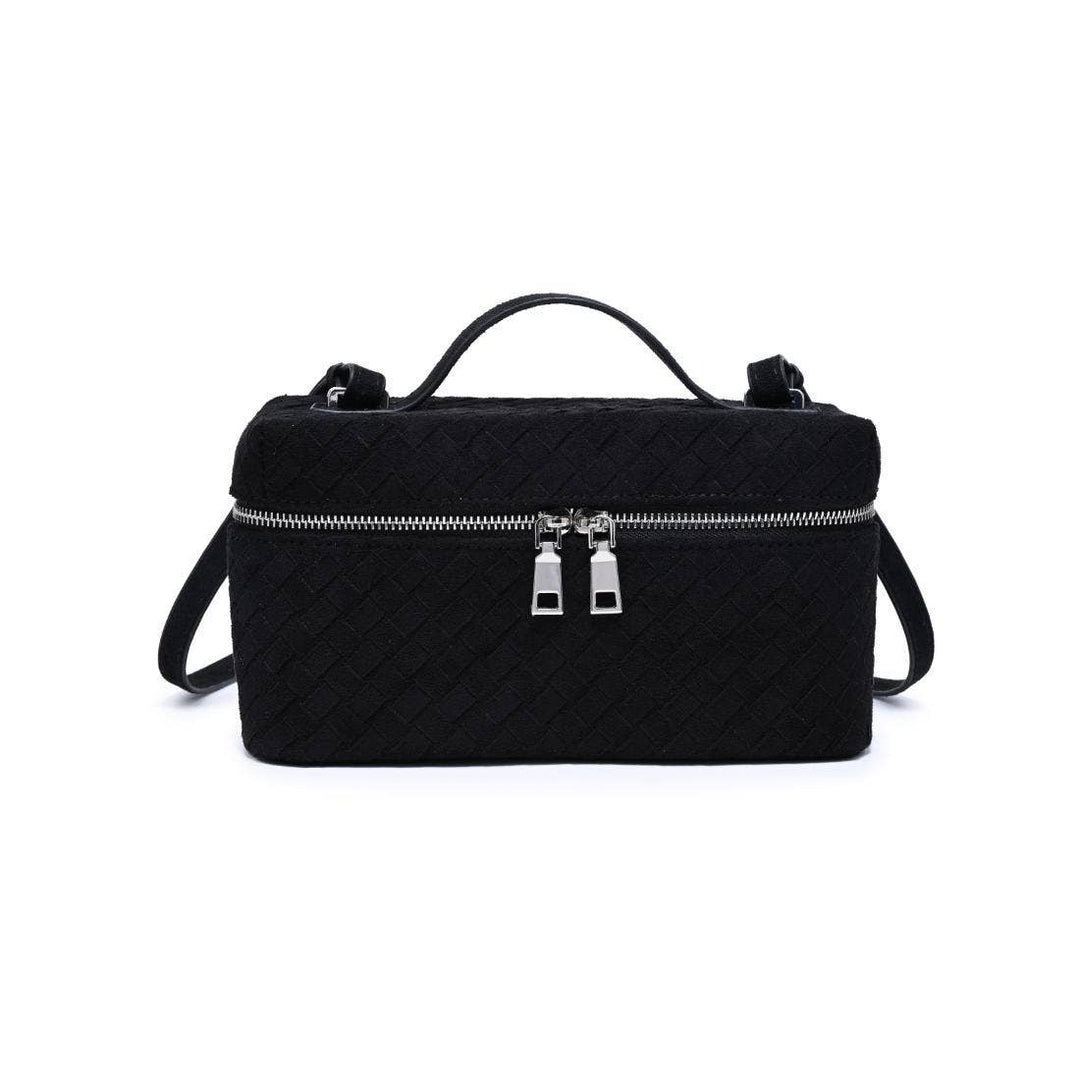 Black Woven Faux Suede Crossbody - STYLED BY ALX COUTUREHandbags