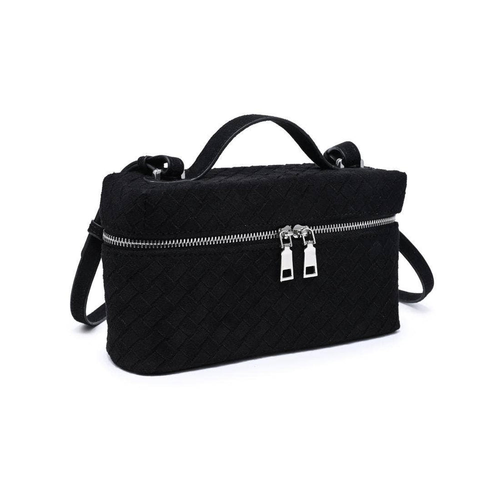 Black Woven Faux Suede Crossbody - STYLED BY ALX COUTUREHandbags