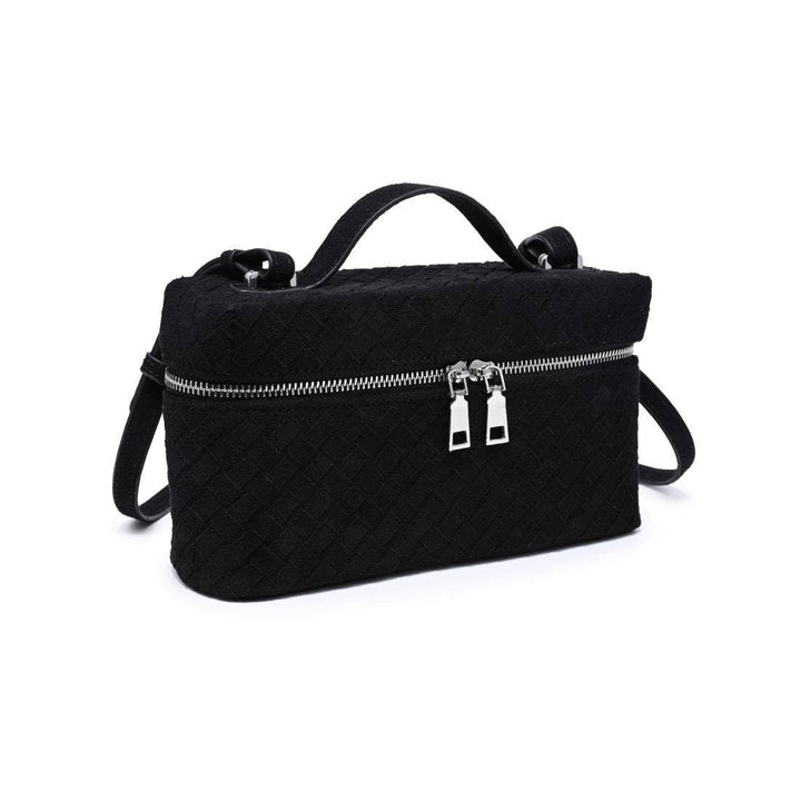 Black Woven Faux Suede Crossbody - STYLED BY ALX COUTUREHandbags