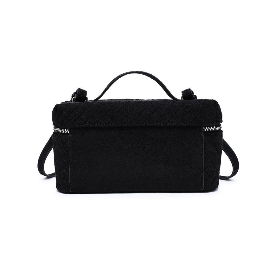 Black Woven Faux Suede Crossbody - STYLED BY ALX COUTUREHandbags