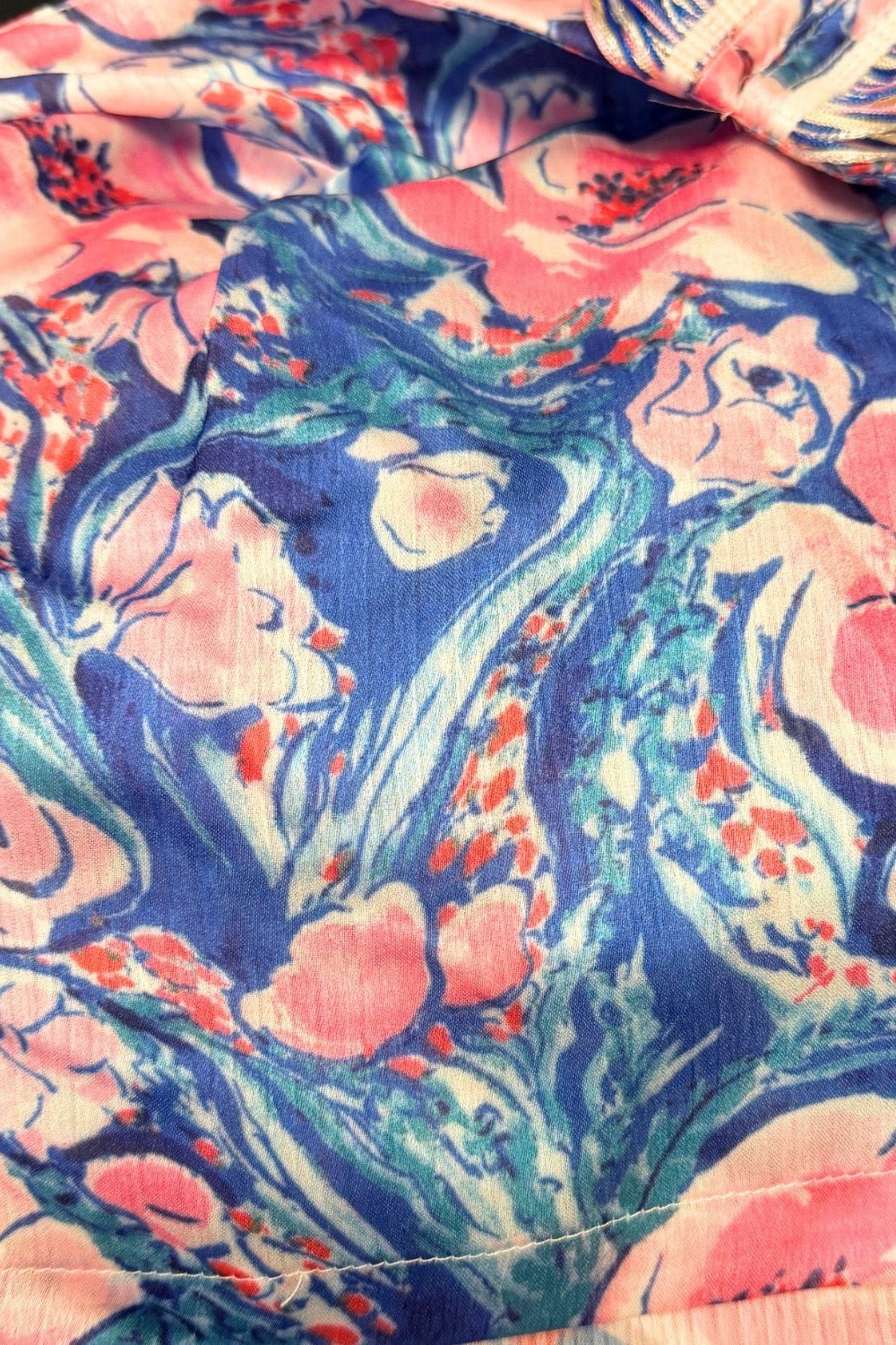 Blue Floral Fringe Midi Skirt - STYLED BY ALX COUTURESkirts