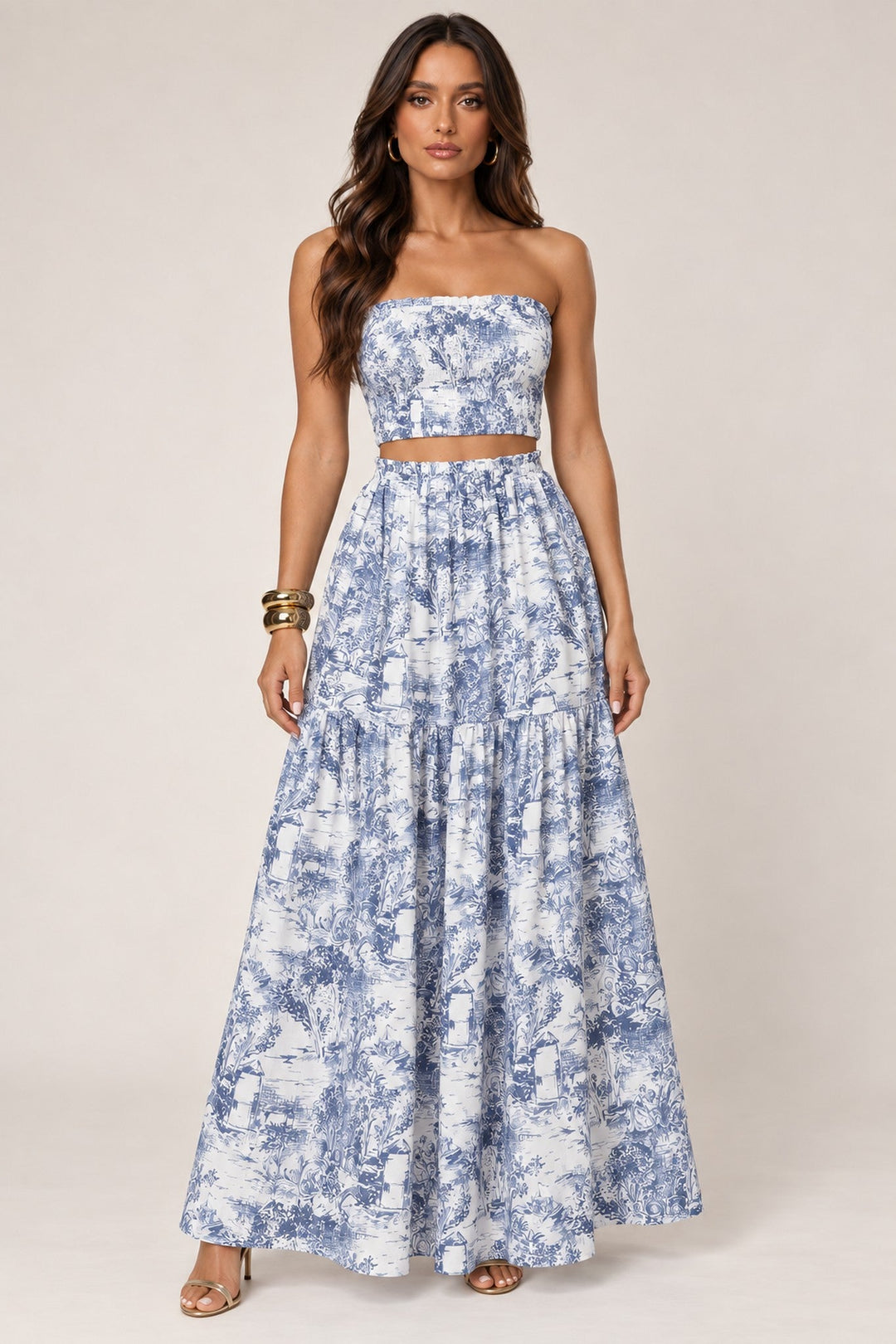 Blue Jungle Print Skirt Set - STYLED BY ALX COUTUREOutfit Sets