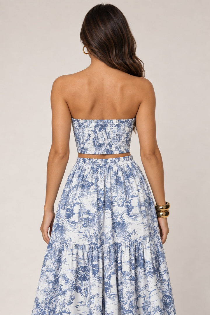 Blue Jungle Print Skirt Set - STYLED BY ALX COUTUREOutfit Sets