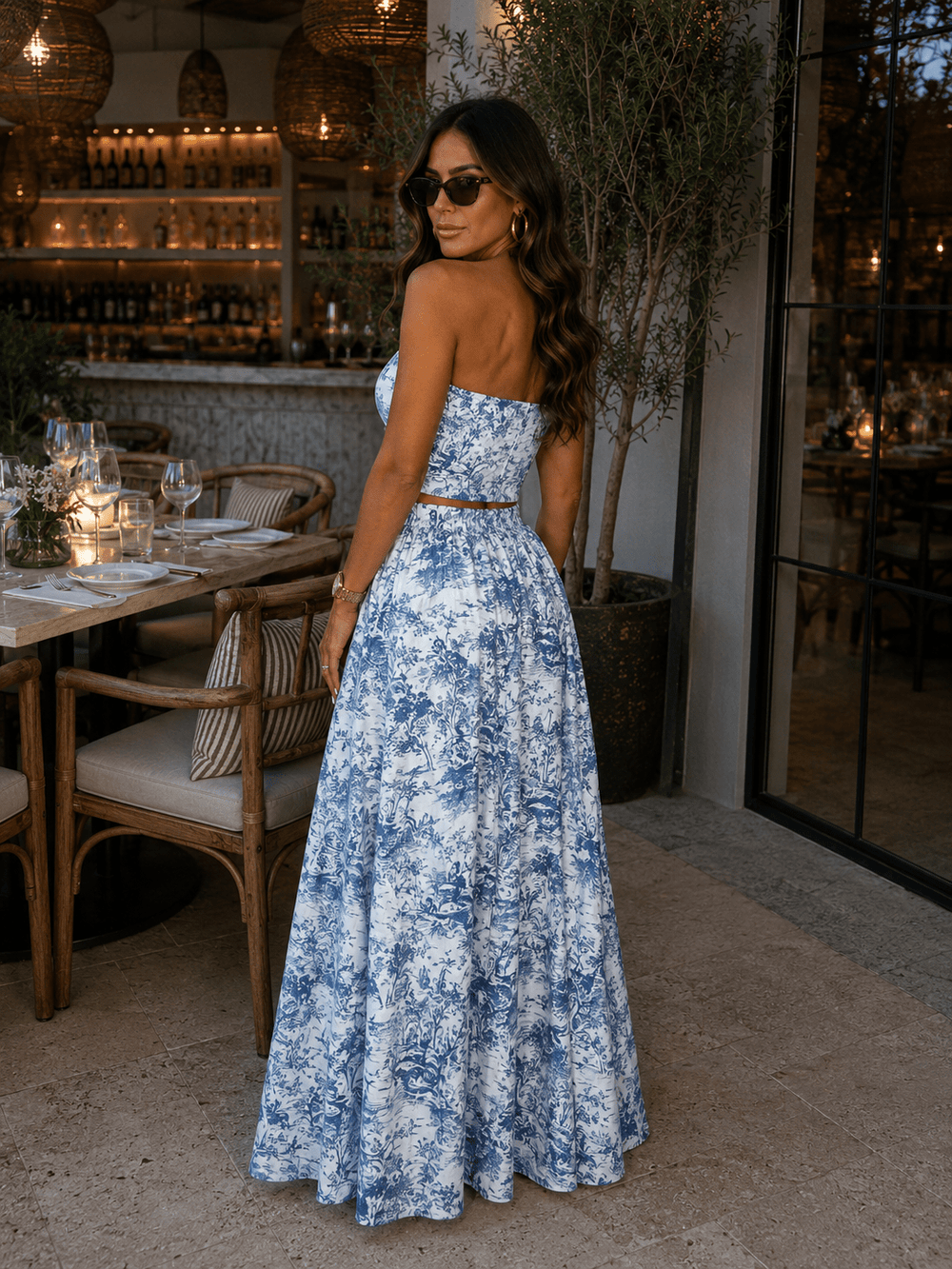 Blue Jungle Print Skirt Set - STYLED BY ALX COUTUREOutfit Sets