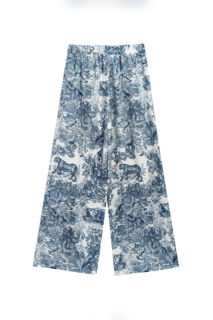 Blue White Toile Pants Set - STYLED BY ALX COUTUREOutfit Sets