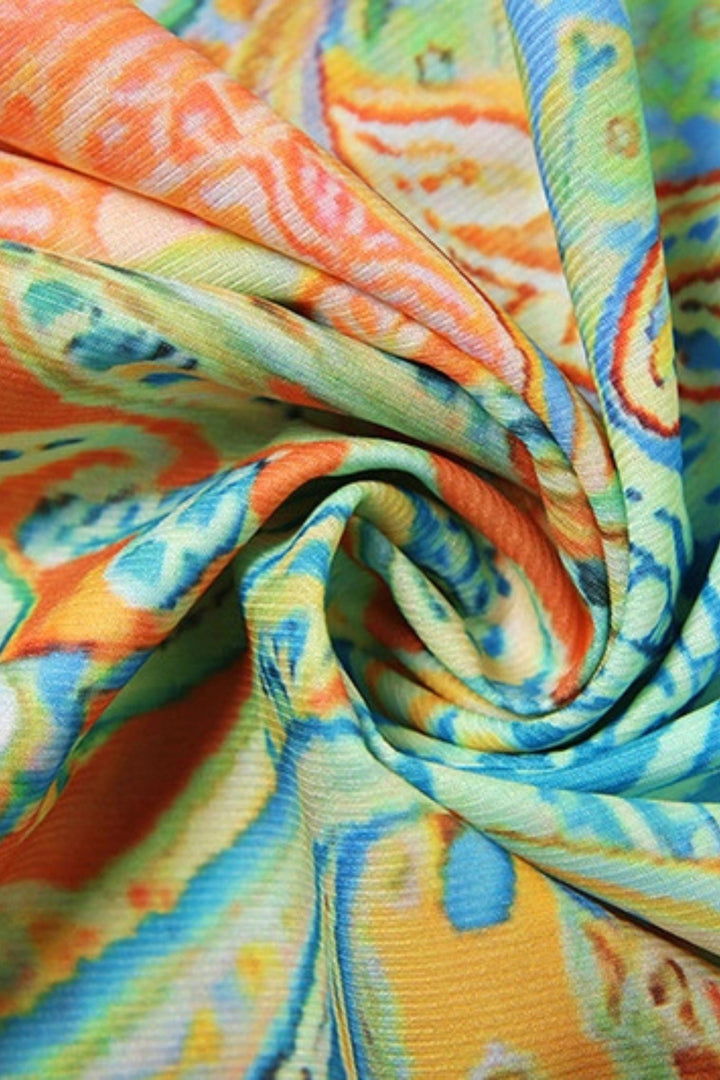 Bohemian Print Strappy Bikini Skirt Three - Piece Set - STYLED BY ALX COUTURESWIMWEAR