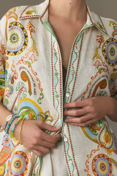 Boho Pinball Print Buttoned Shirt & Shorts Set - STYLED BY ALX COUTUREOutfit Sets