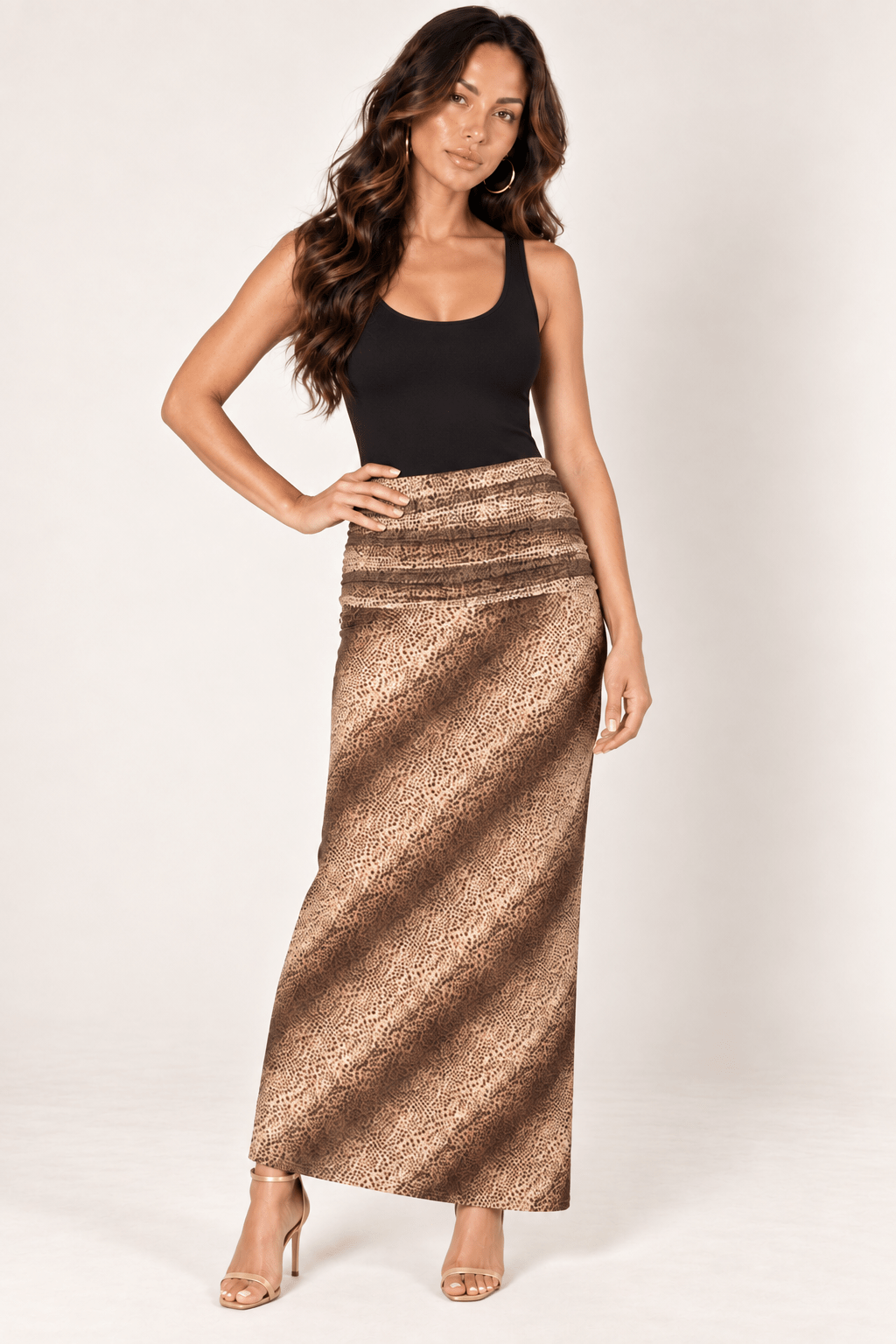 Brown Animal Print Skirt Set - STYLED BY ALX COUTUREOutfit Sets