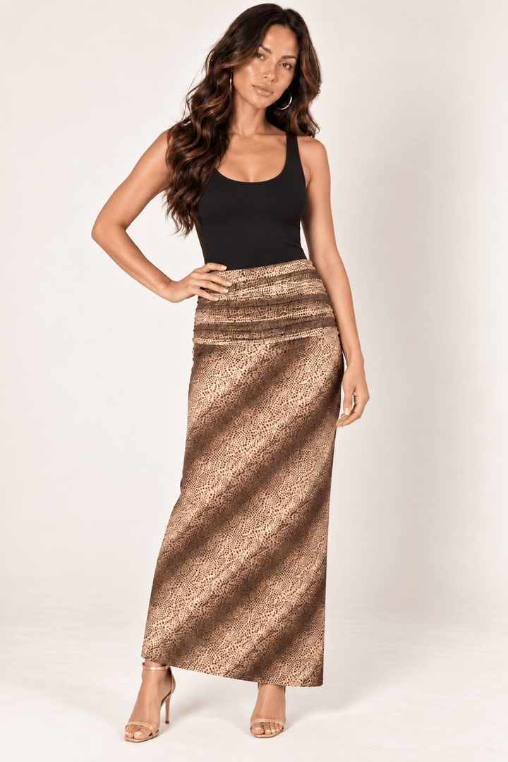 Brown Animal Print Skirt Set - STYLED BY ALX COUTUREOutfit Sets