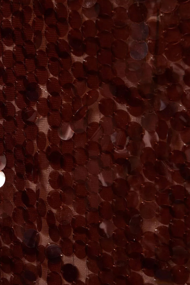 Brown Disc Sequin Mini Skirt - STYLED BY ALX COUTURESkirts