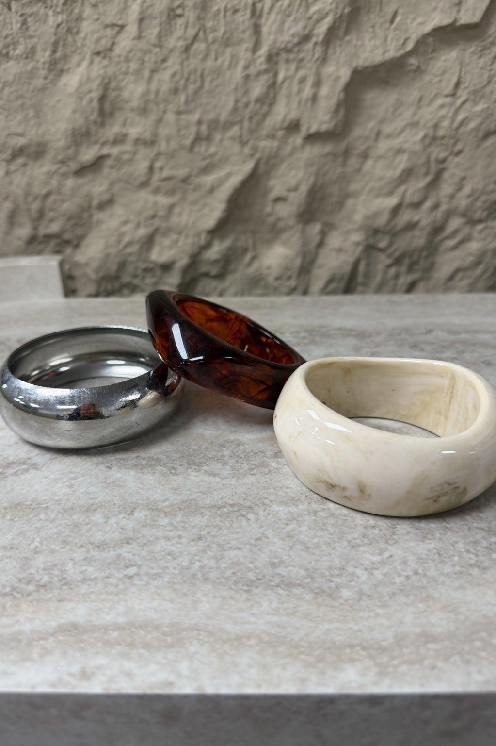 Brown, Ivory & Silver Bangles - STYLED BY ALX COUTUREBracelets