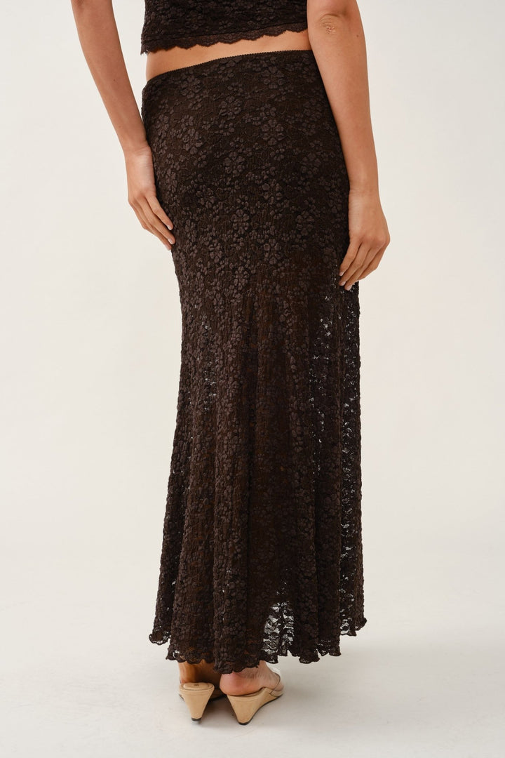 Brown Lace Maxi Skirt - STYLED BY ALX COUTURESkirts &amp; Skorts