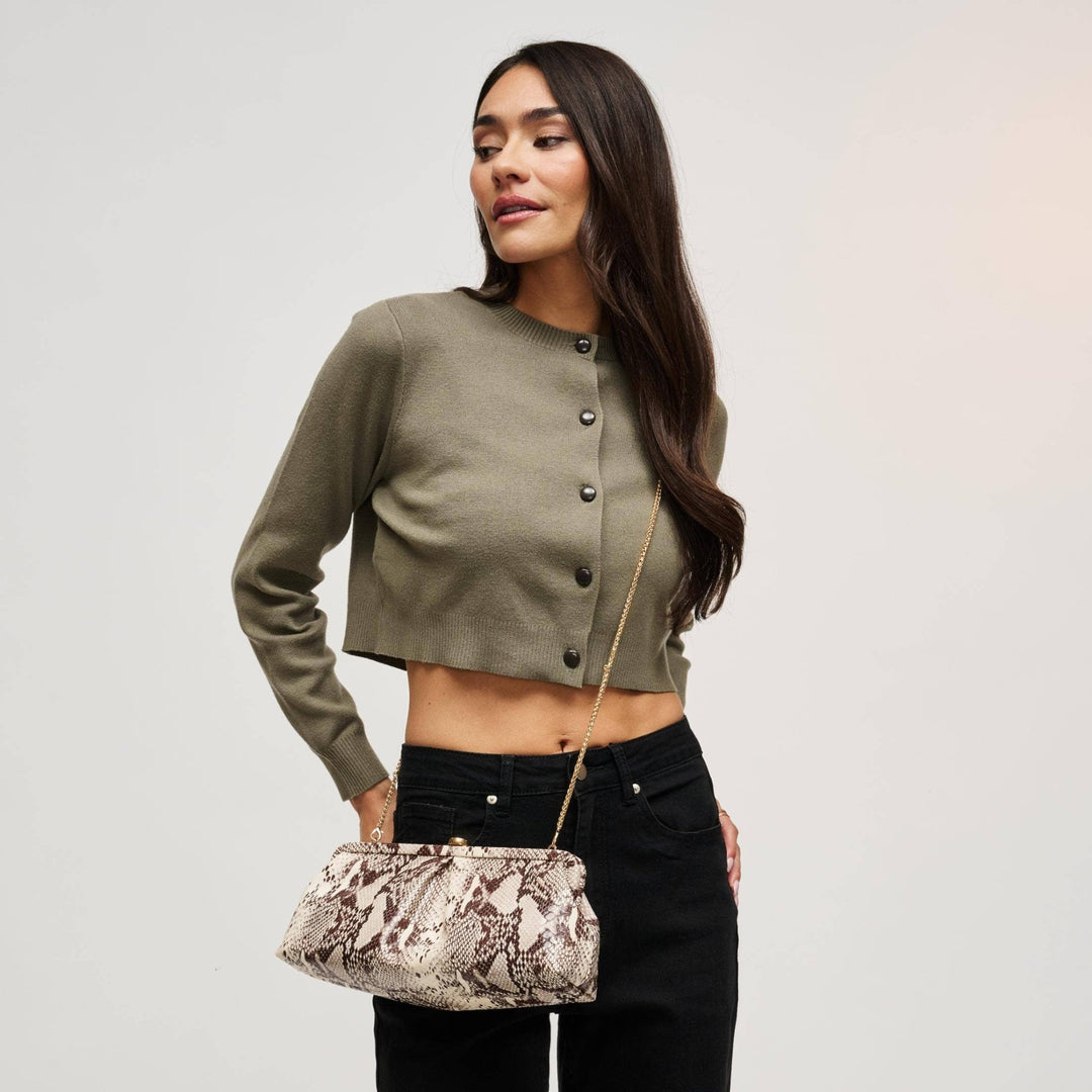 Brown Snake Print Crossbody - STYLED BY ALX COUTUREHandbags