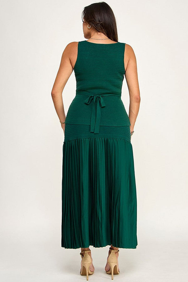 Brown Sweater Vest and Pleated Maxi Skirt Set - STYLED BY ALX COUTUREOutfit Sets