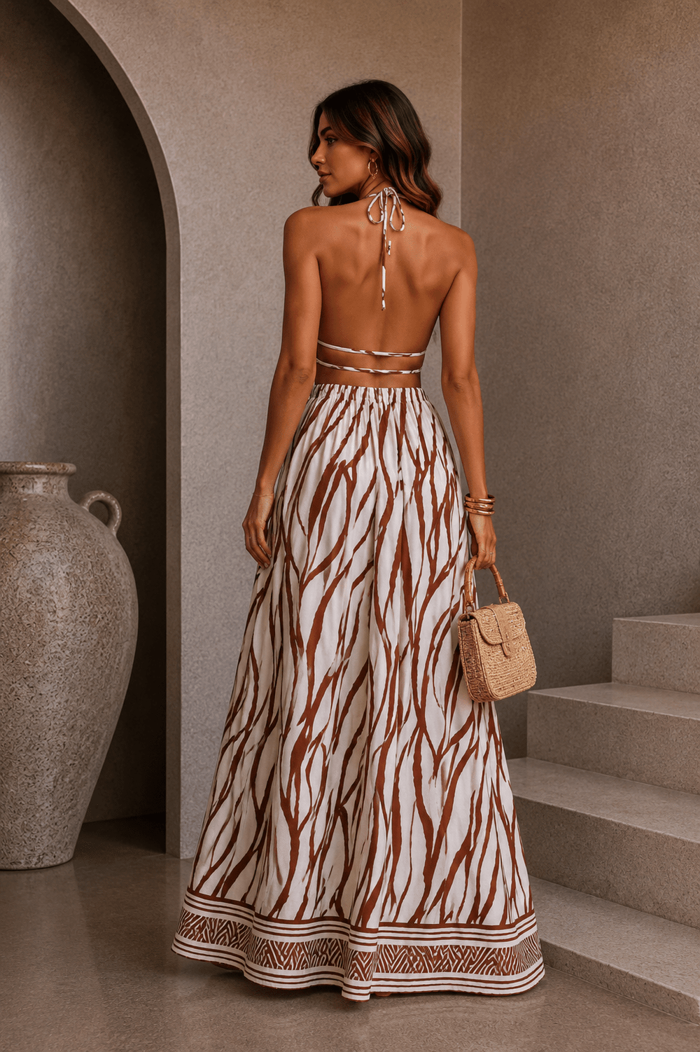 Brown Zebra Printed Maxi Dress - STYLED BY ALX COUTUREDresses