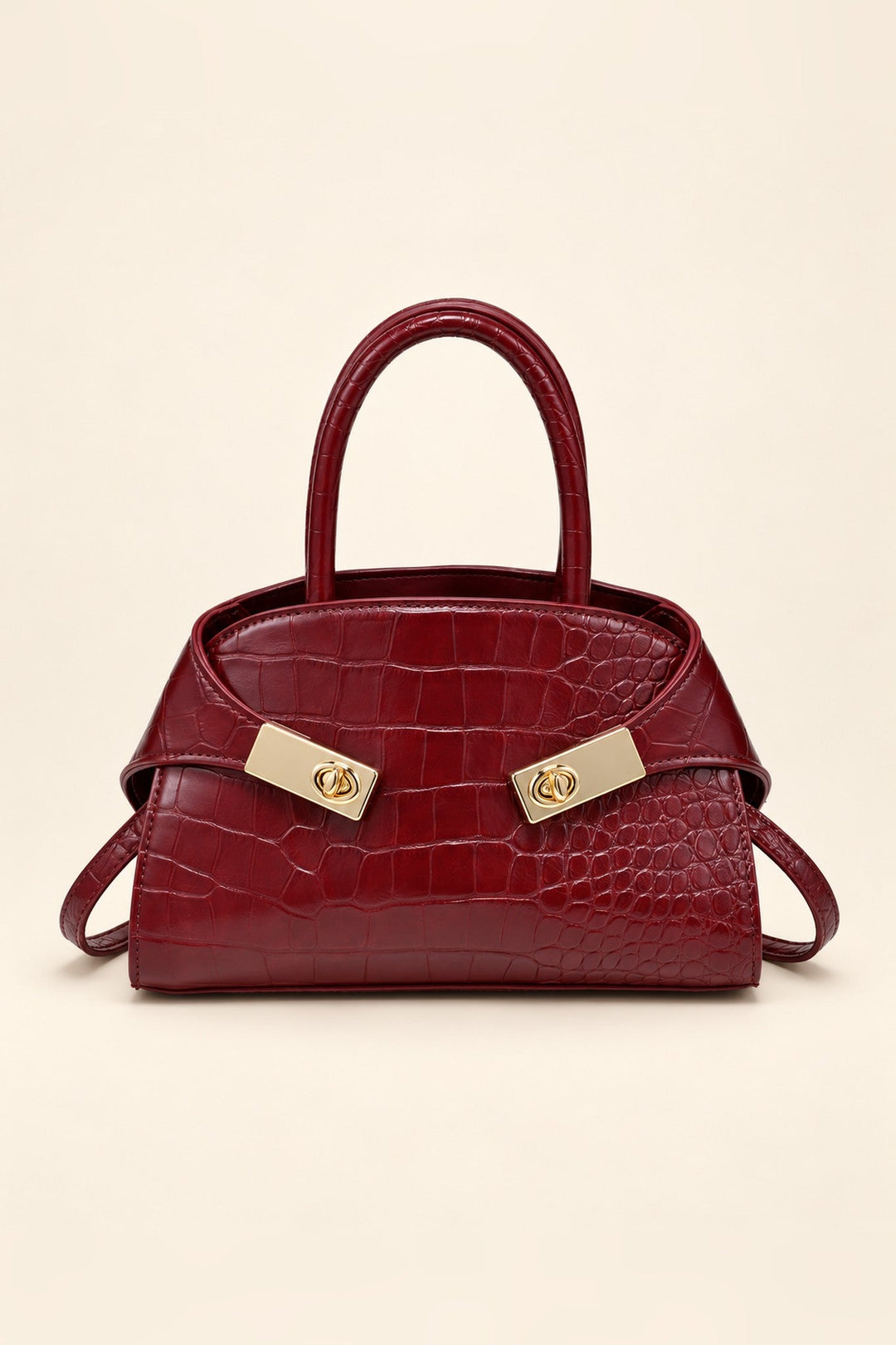 Burgundy Fable Croco Crossbody - STYLED BY ALX COUTUREHandbags