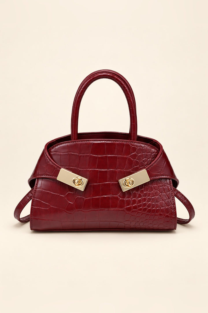 Burgundy Fable Croco Crossbody - STYLED BY ALX COUTUREHandbags